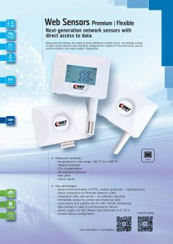 Catalogue Sheets - COMET Premium WebSensors 2.0
